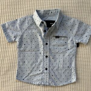 Hurley Kids' Light Blue Button Down Shirt for Boys Size 12 Months NWT